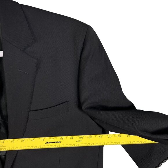 Batistini Mens 44L Black Single Breasted Blazer Italian Wool Sport Coat Timeless - Picture 9 of 16